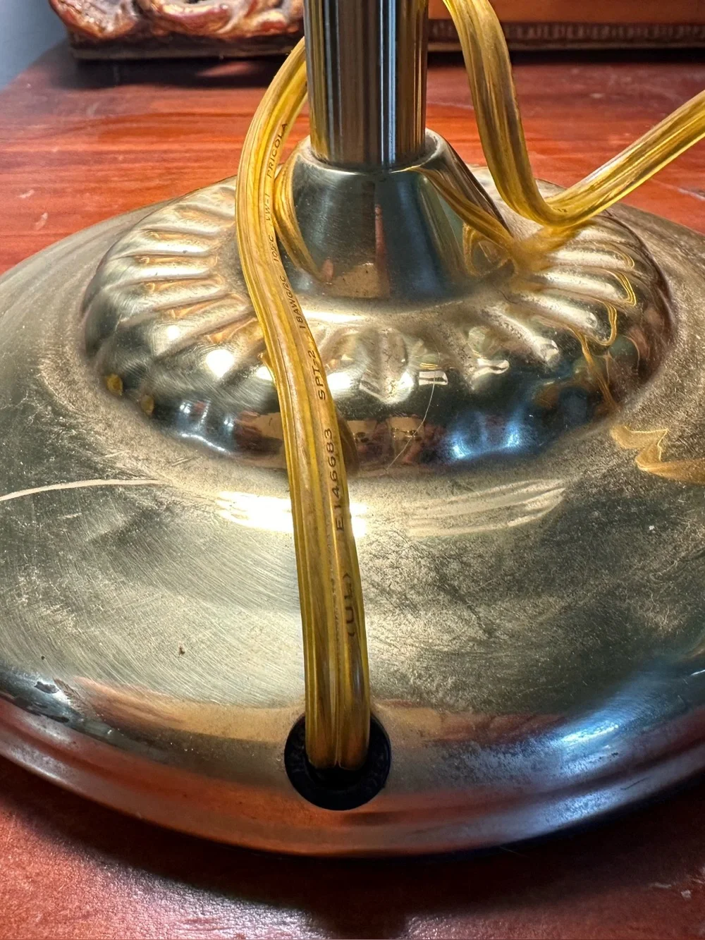 Vintage Green Glass and Brass Banker's Desk Lamp